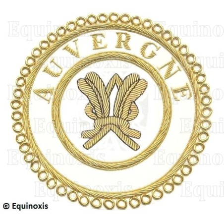 Badge / Macaron GLNF – Grande tenue provinciale – Grand Secrétaire – Auvergne – Brodé main